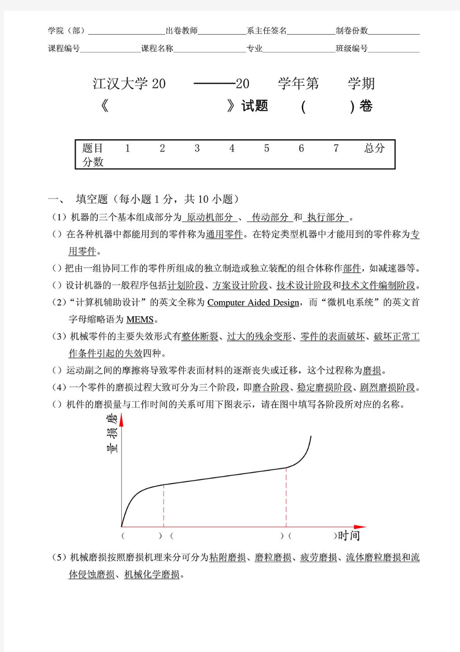 机械设计濮良贵第九版母卷