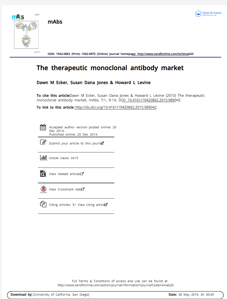 The therapeutic monoclonal antibody market