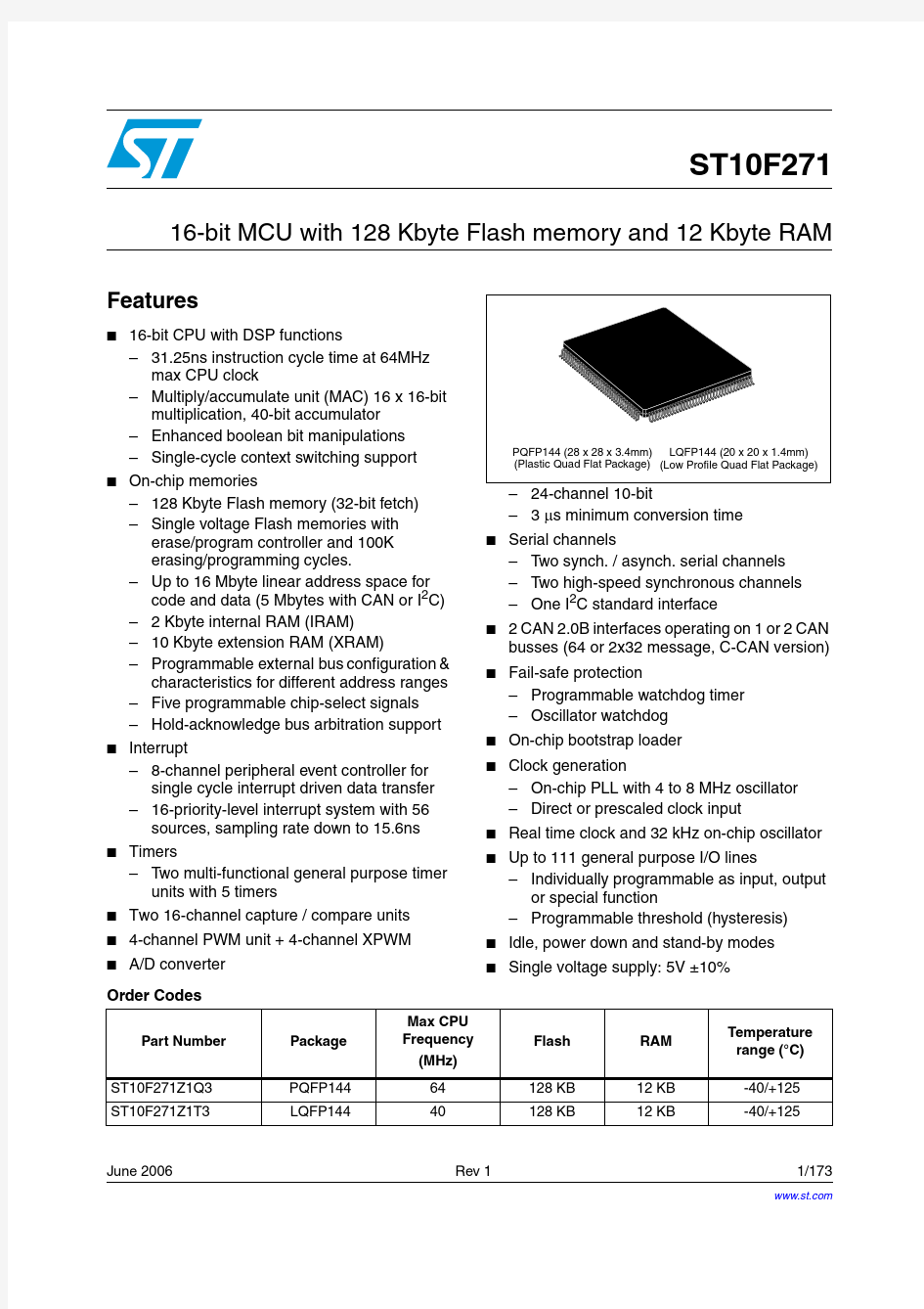 ST10F271中文资料