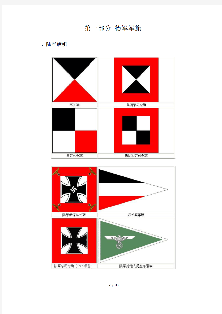 德军军旗、兵种色和标志一览