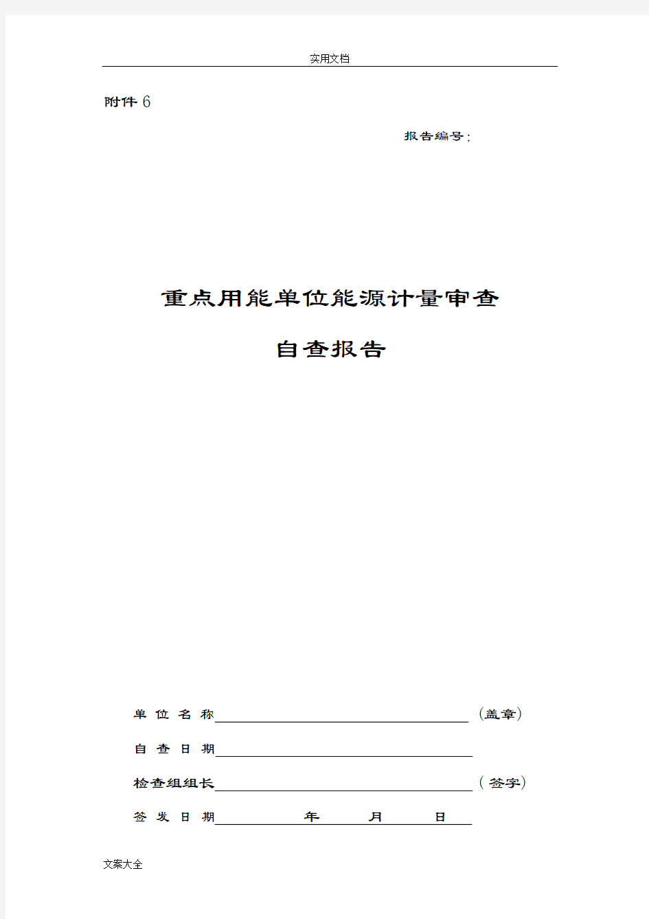 重点用能单位能源计量审查自查报告材料