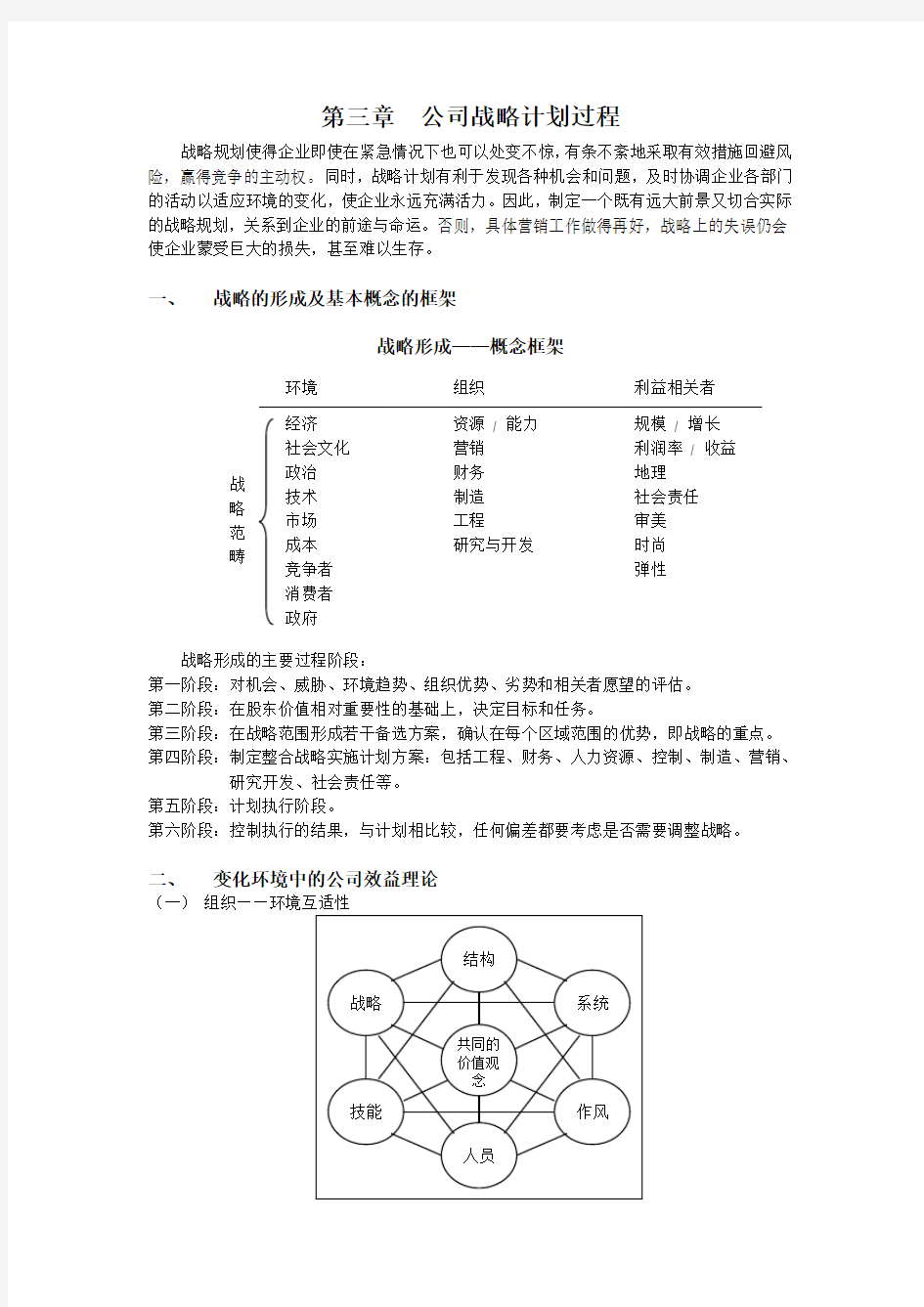 公司战略计划过程