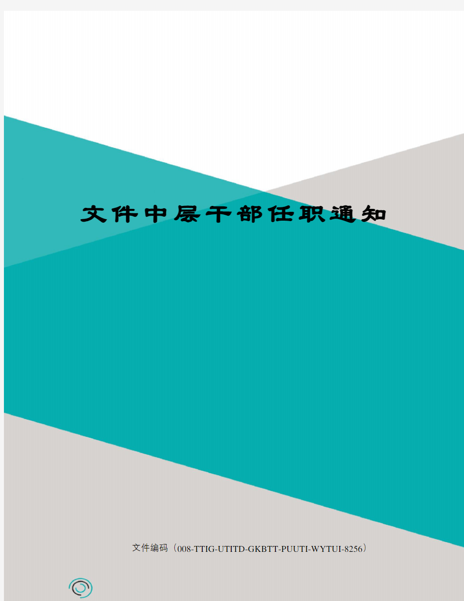 文件中层干部任职通知