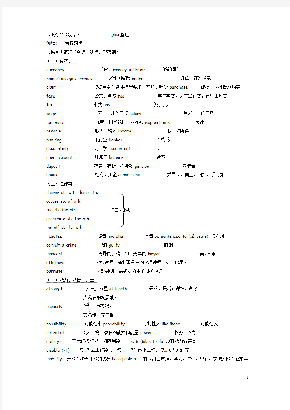 四级综合分类