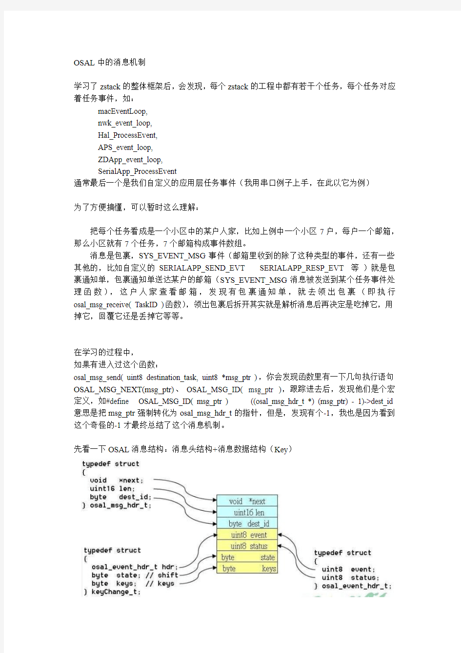 OSAL中的消息机制