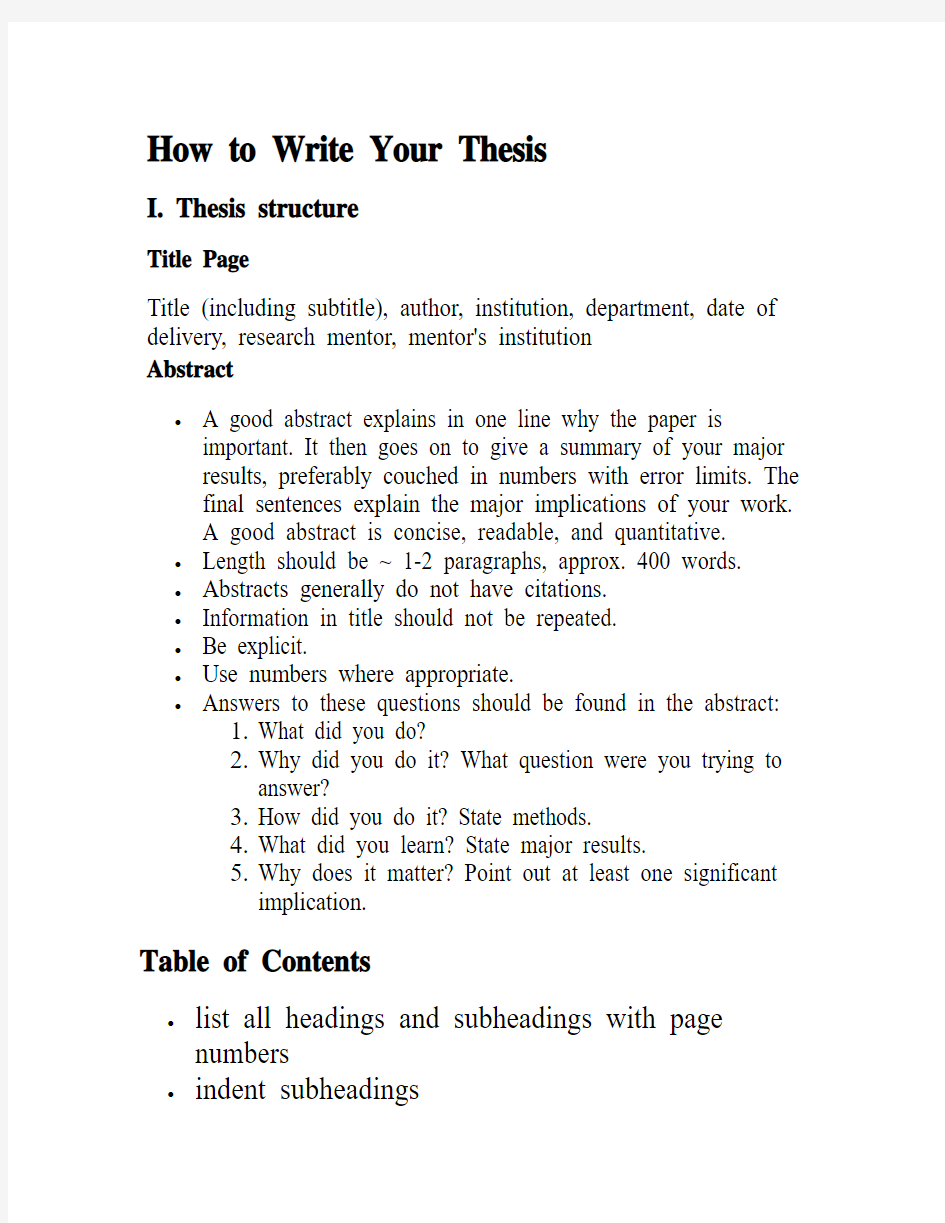 1. Thesis structure