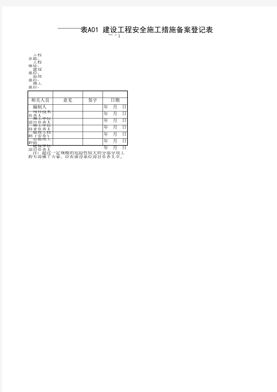 2015年最新安全内业表格