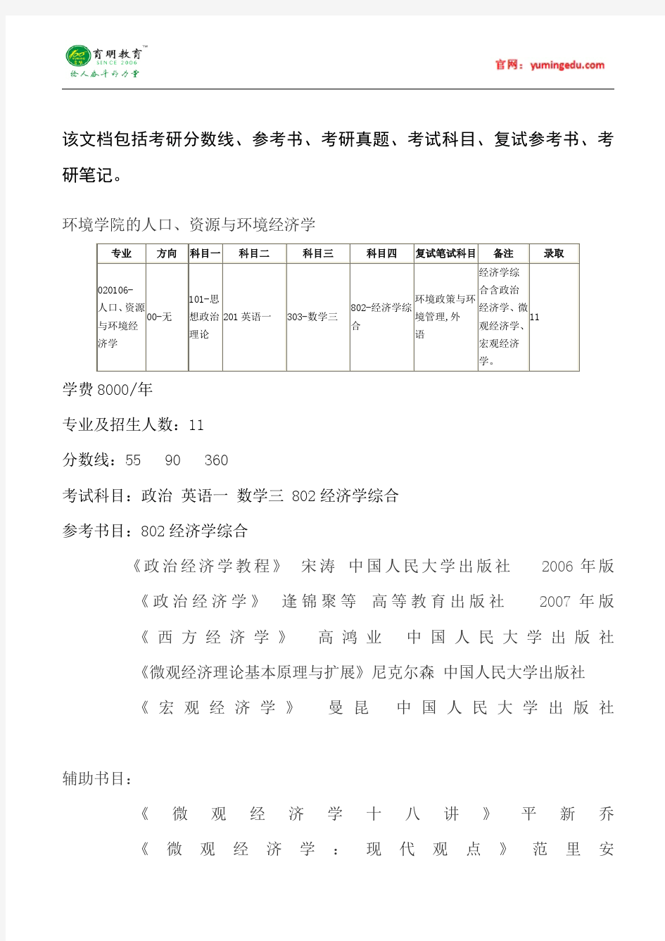 2015年中国人民大学环境经济学考研真题汇总20