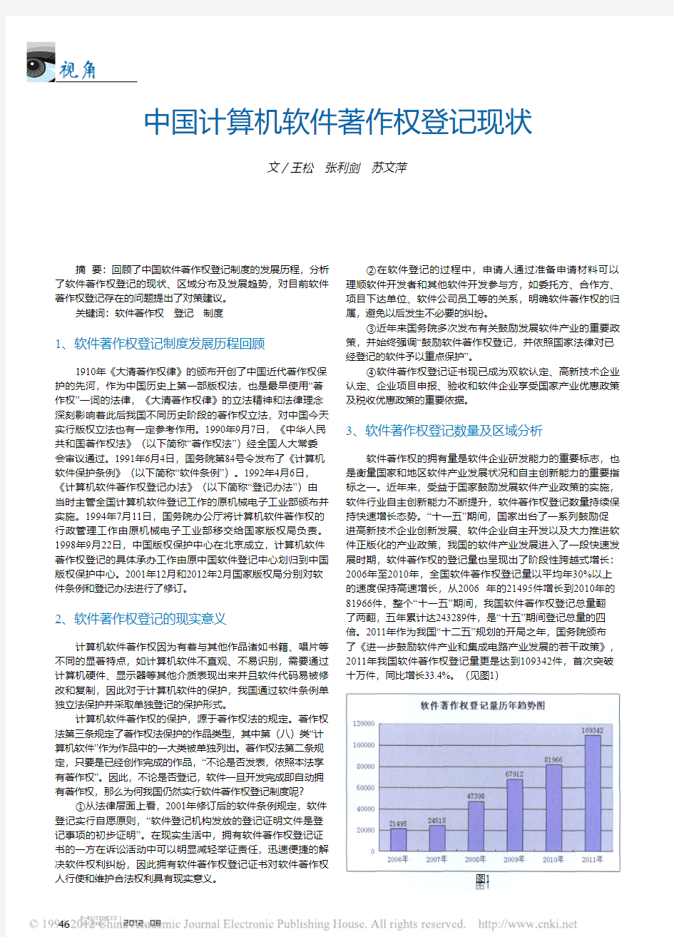 中国计算机软件著作权登记现状