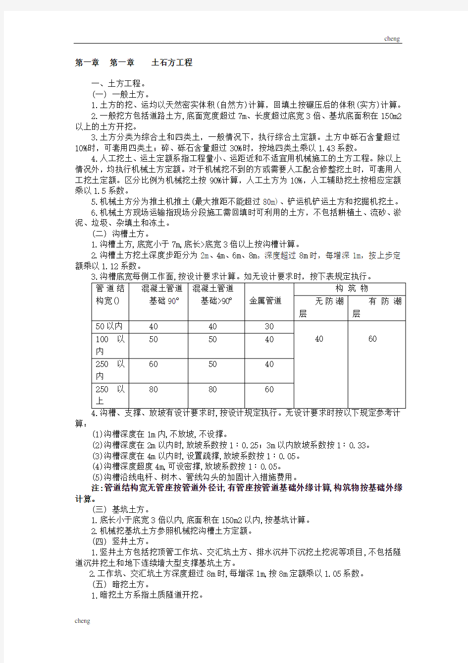 《市政工程》计算规则