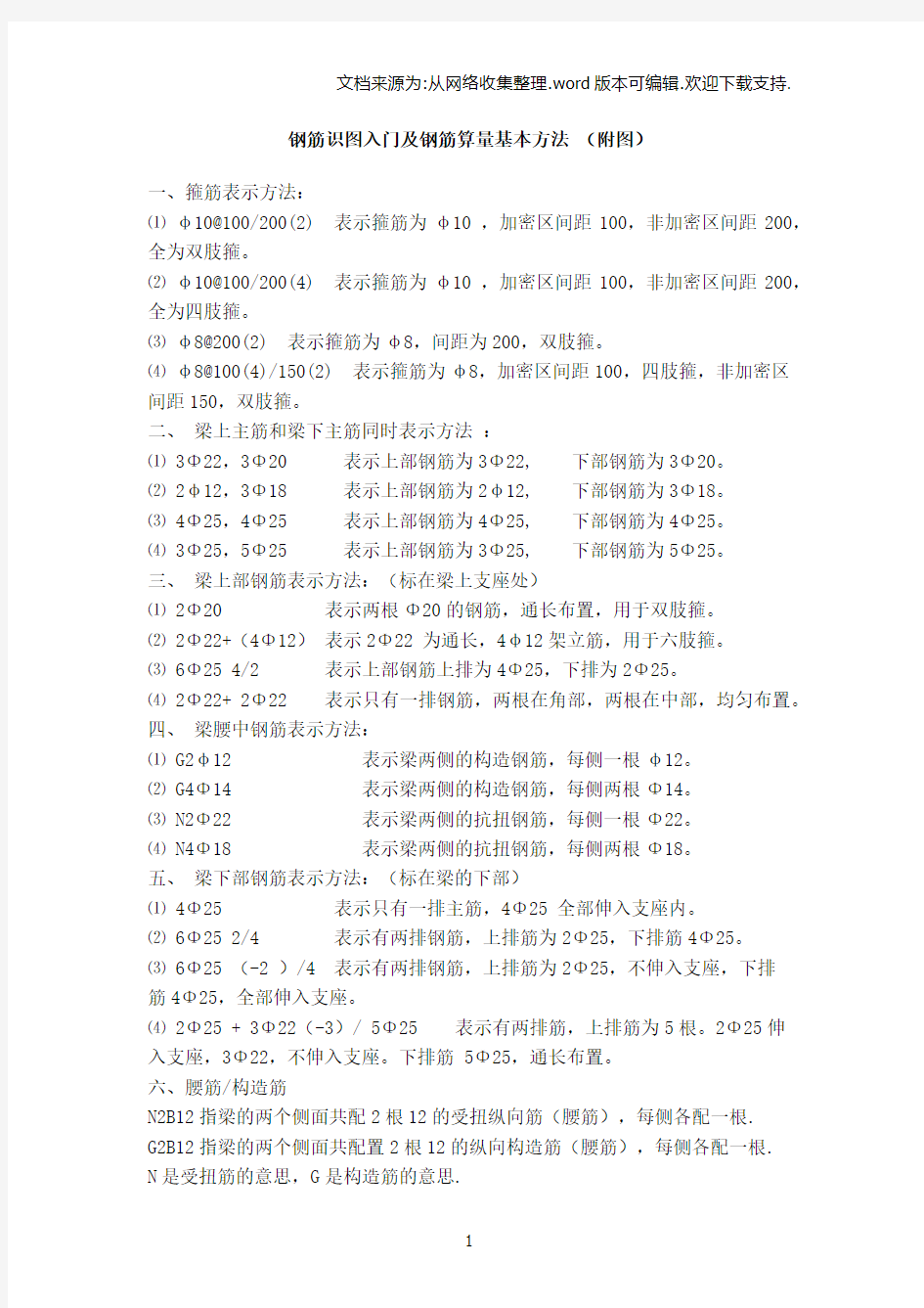 钢筋识图入门及钢筋算量基本方法