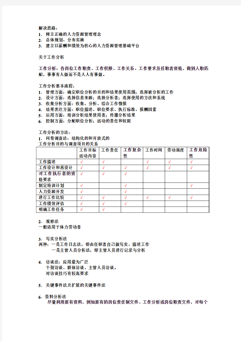 工作分析及该工作开展思路