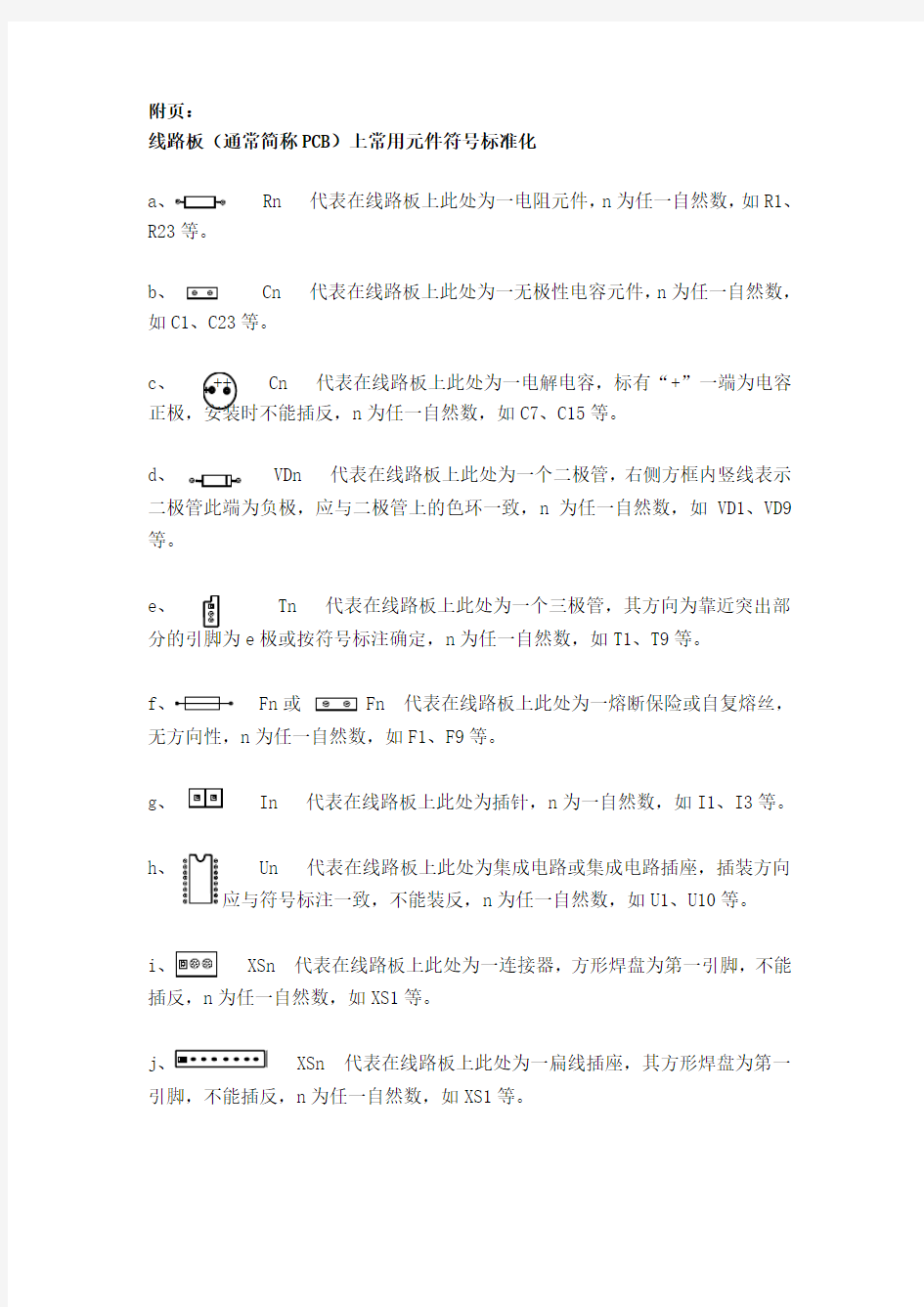 线路板(通常简称PCB)上常用元件符号标准化