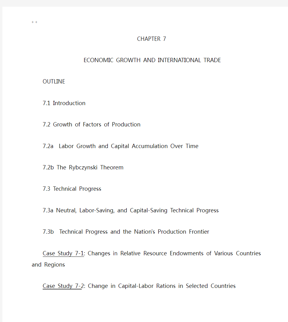 国际经济学第九版英文课后答案解析第7单元