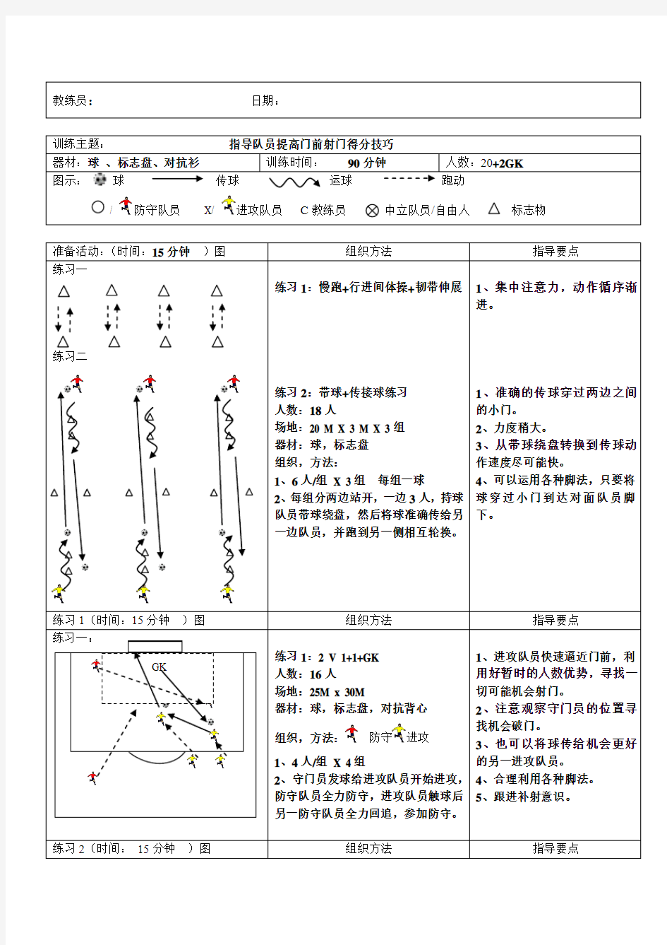 提高门前射门