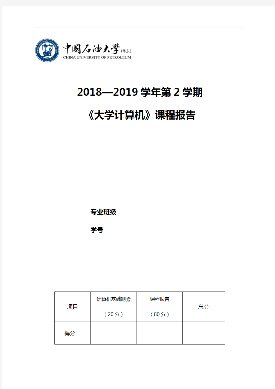 【大学计算机】课程报告模板