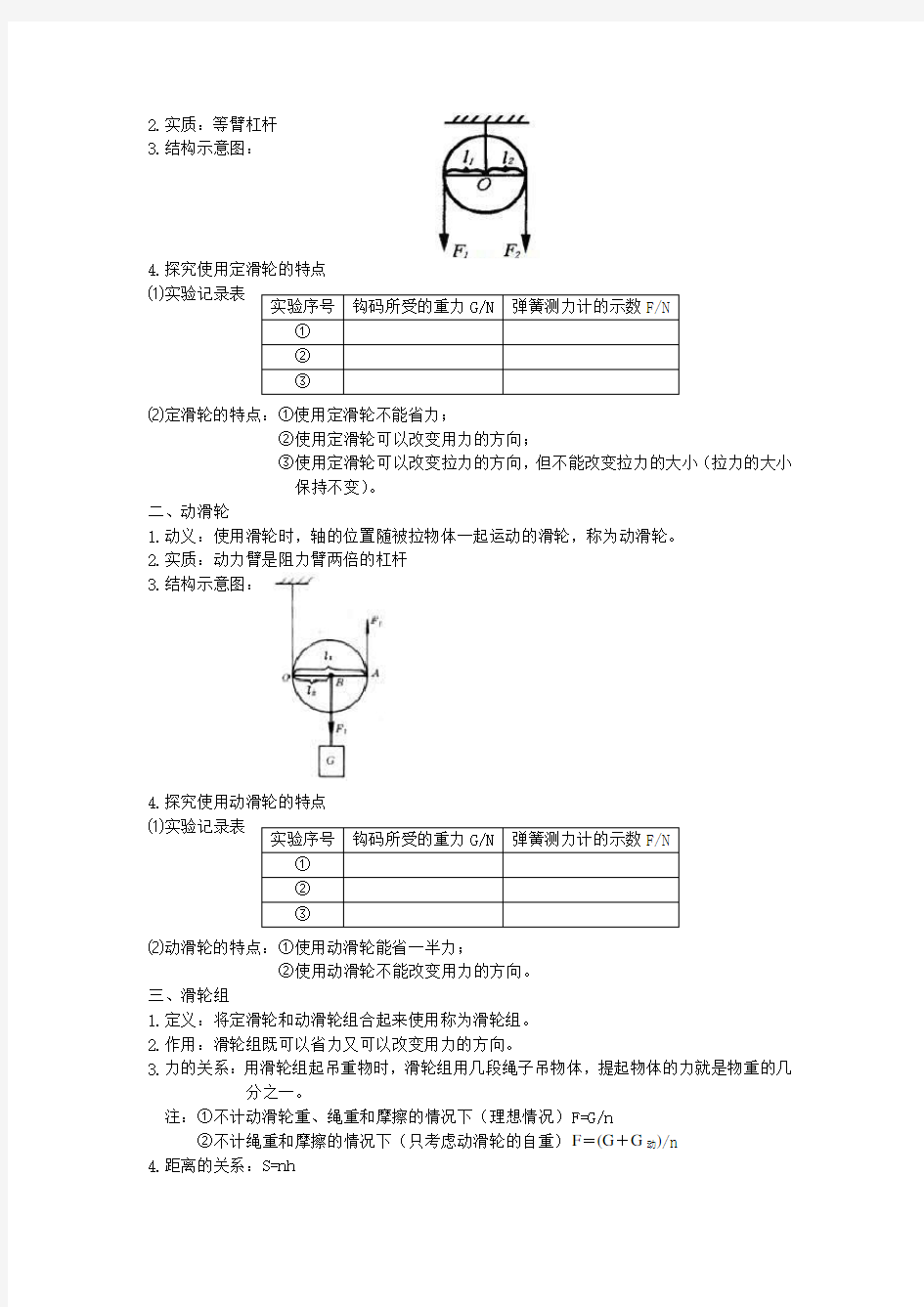 第十一章-简单机械和功--基本知识点