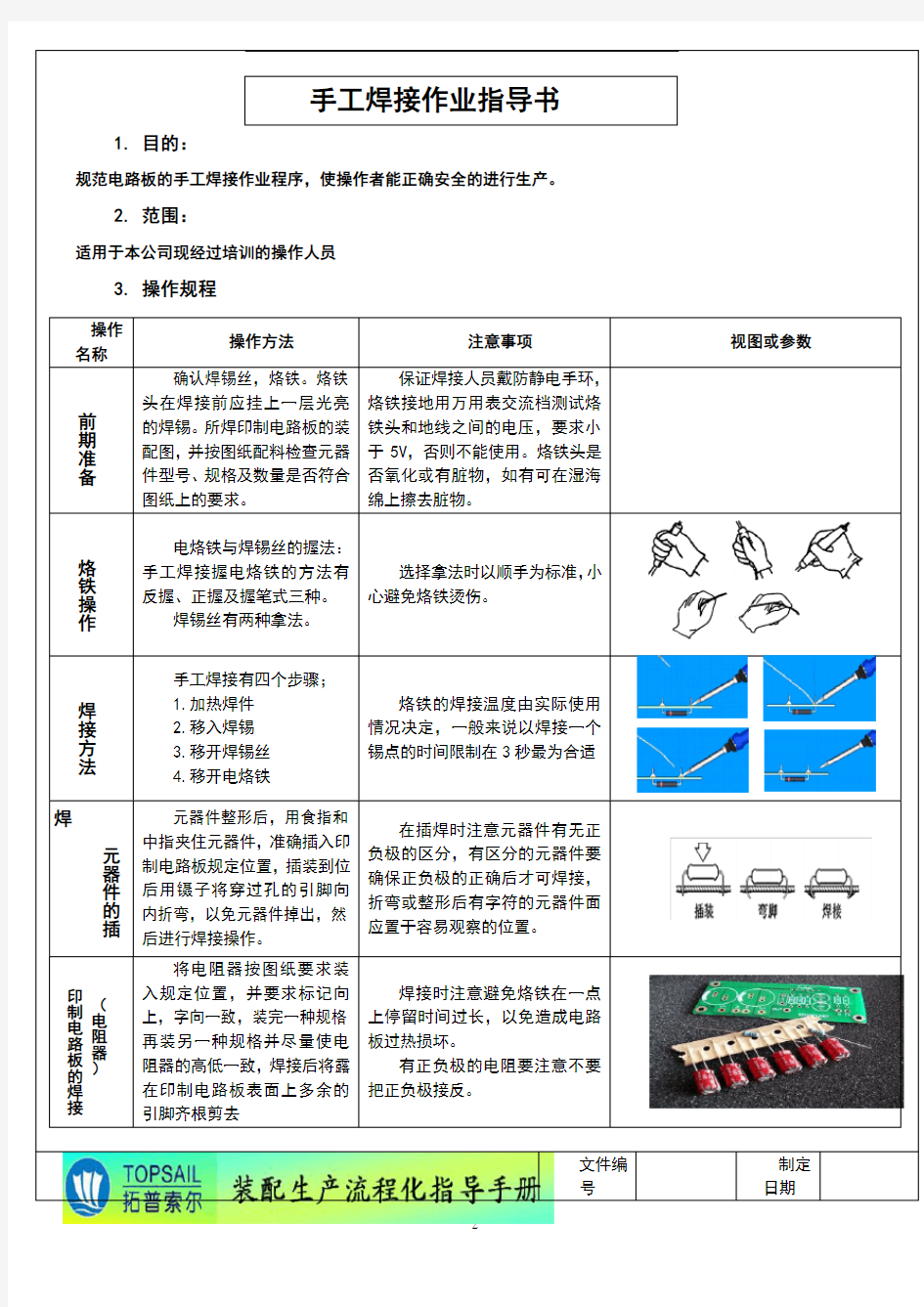 电子厂手工焊接作业指导书(标准)