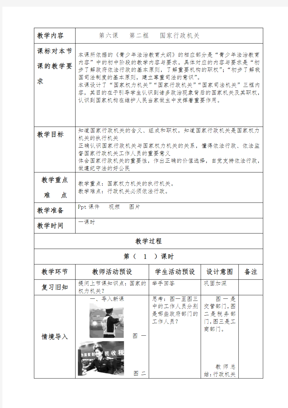 第六课   第二框   国家行政机关