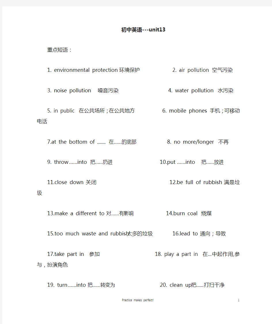 (完整word)人教版初中英语九年级第13单元