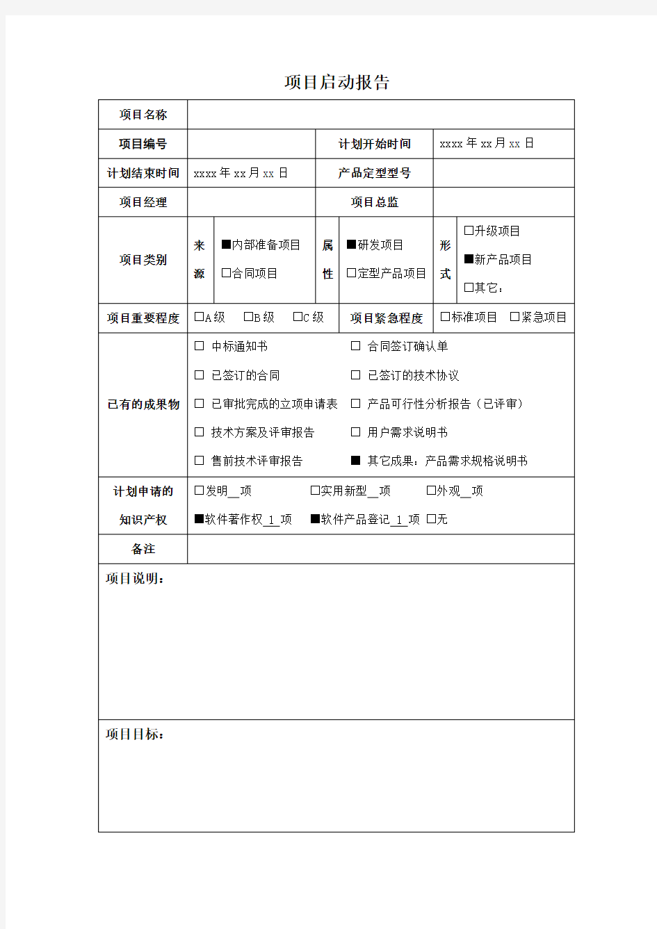 项目启动报告