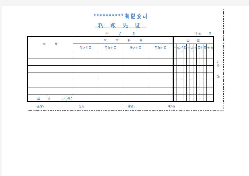 收付转凭证模板(实用)