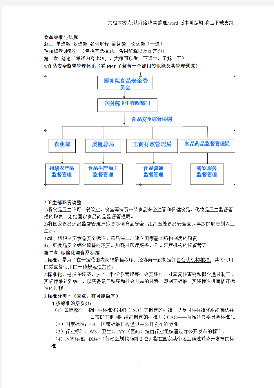 食品标准与规范