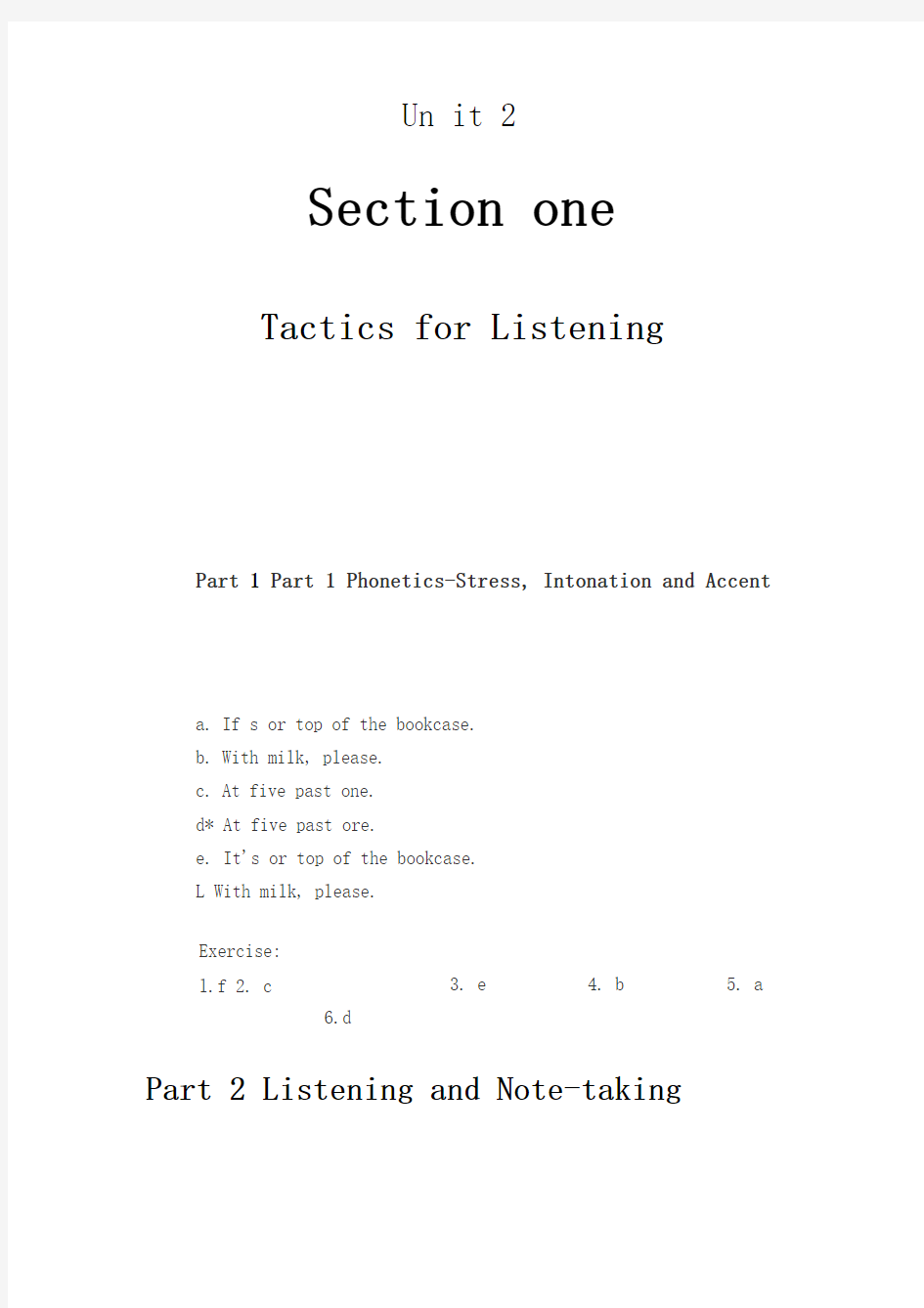 听力教程第二版第二册Unit2答案