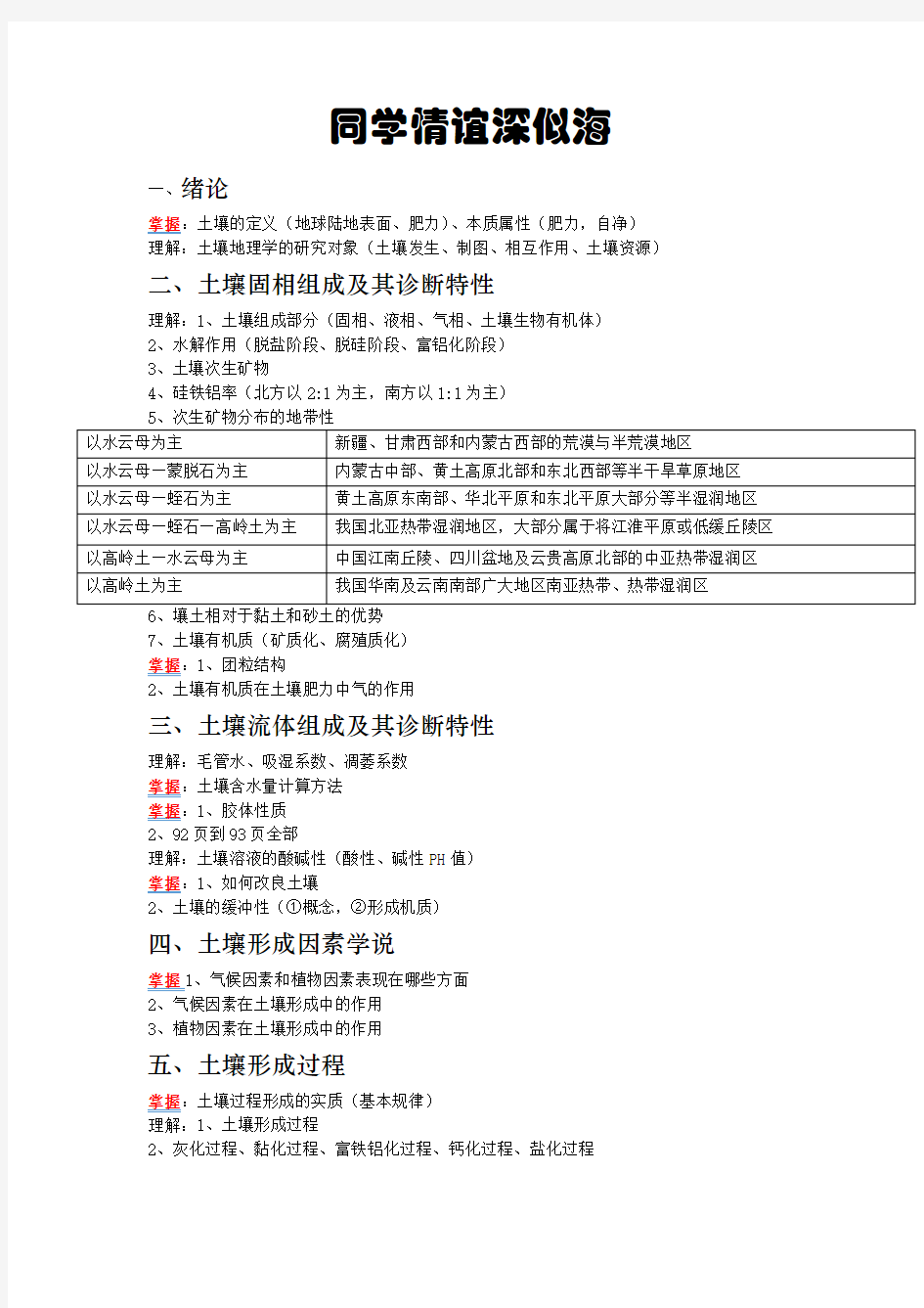 土壤地理学期末复习题