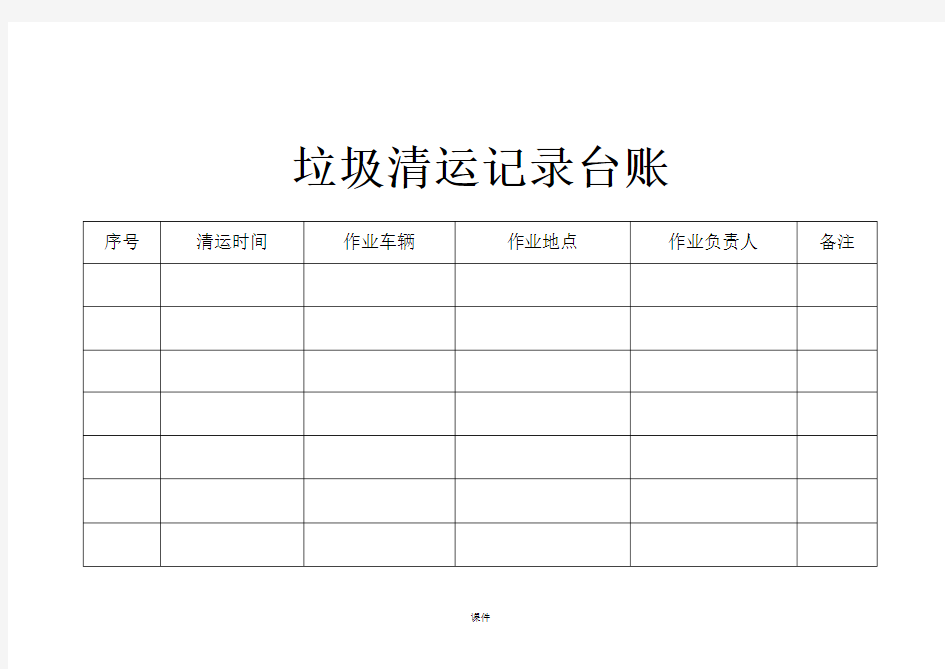 归纳垃圾清运记录台账.doc