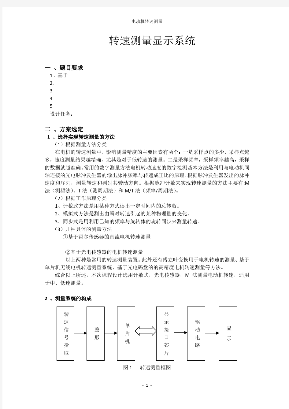 转速测量显示系统