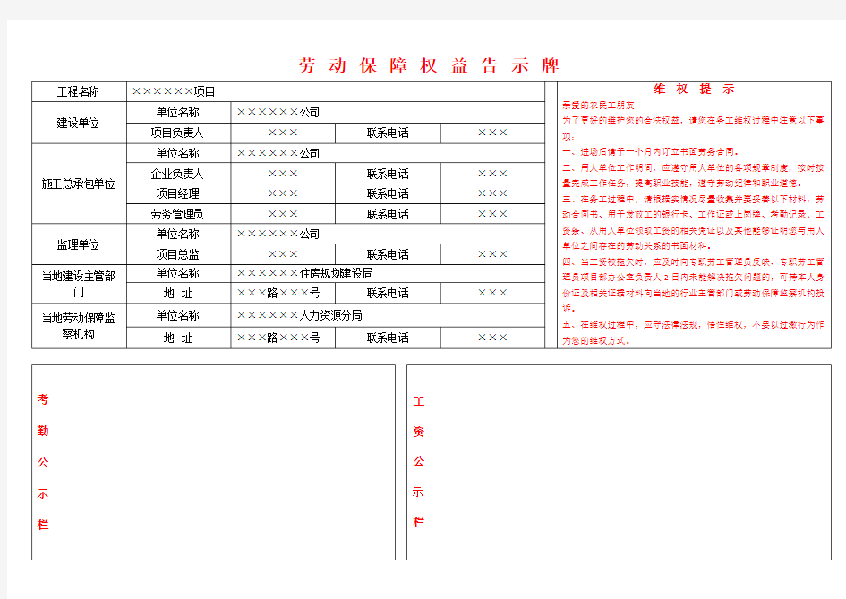 建筑工程现场施工告示牌