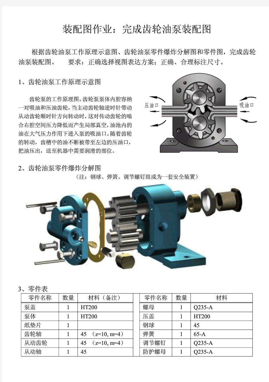 齿轮油泵详细装配图