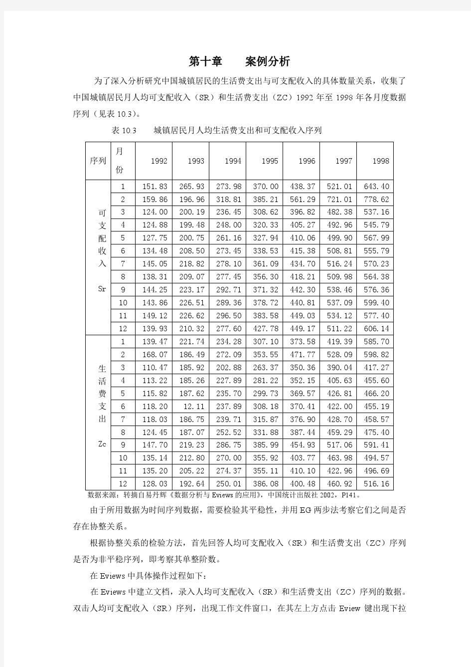 单位根协整及误差修正模型