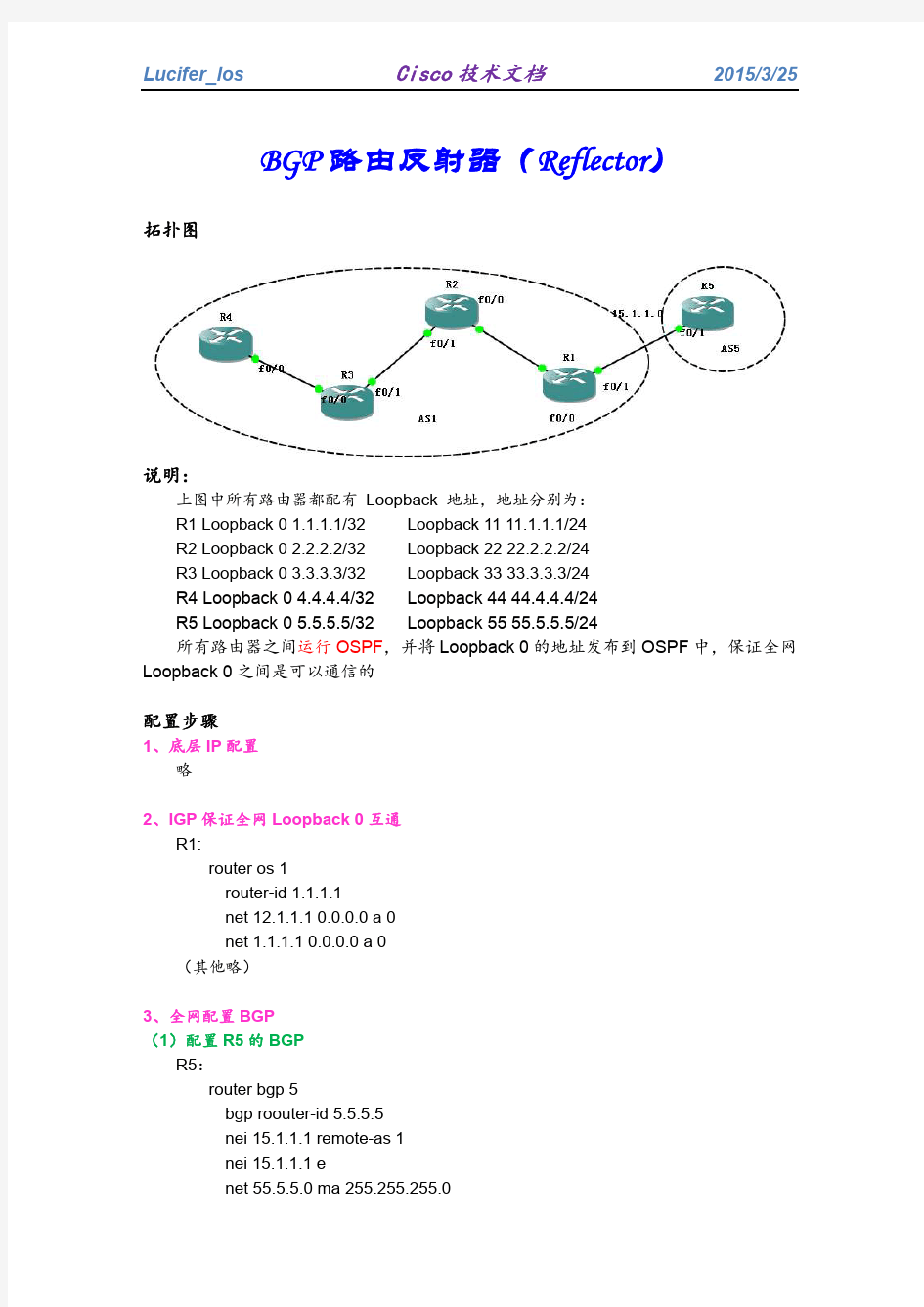 BGP路由反射器