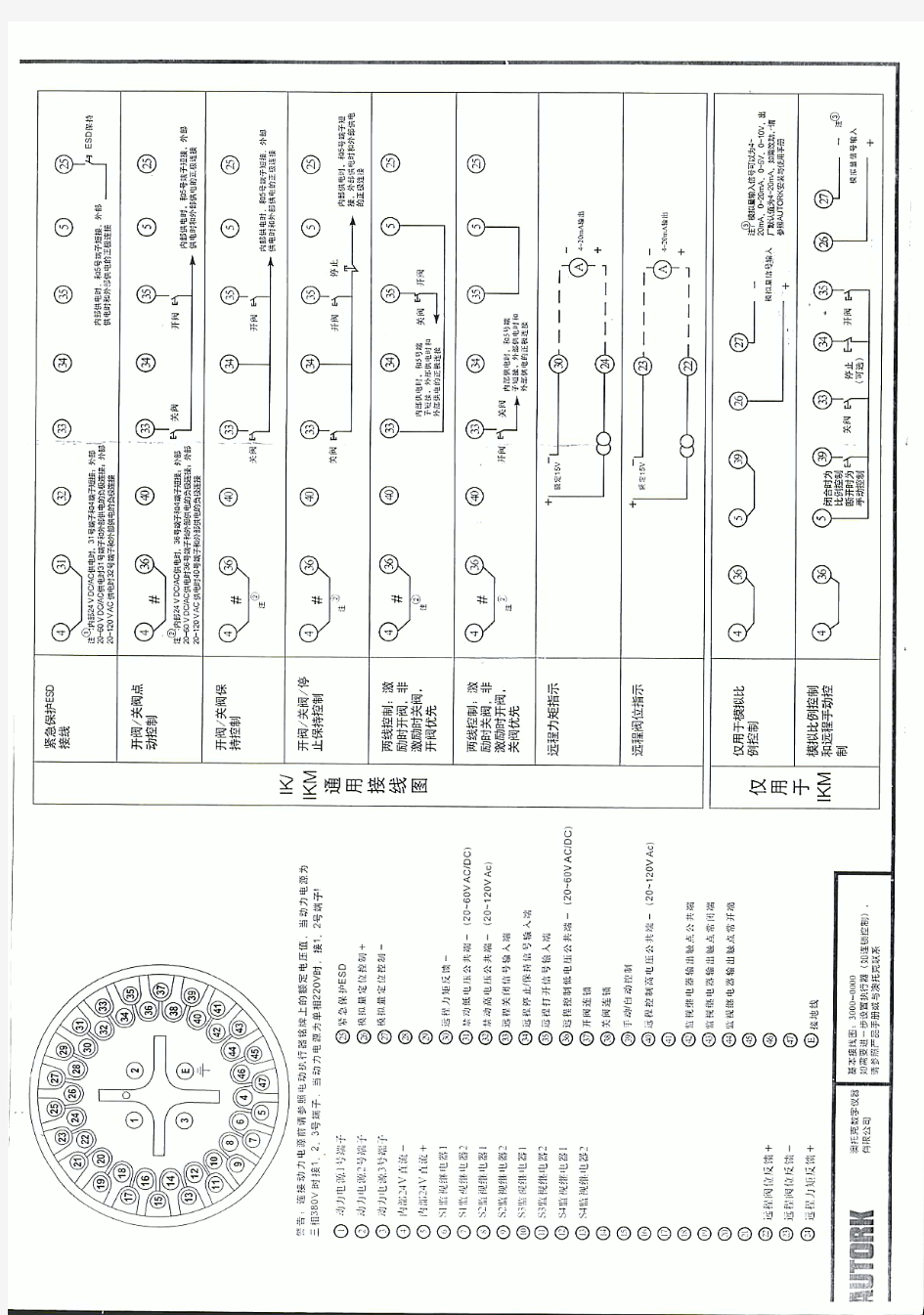 奥托克电动执行机构接线图