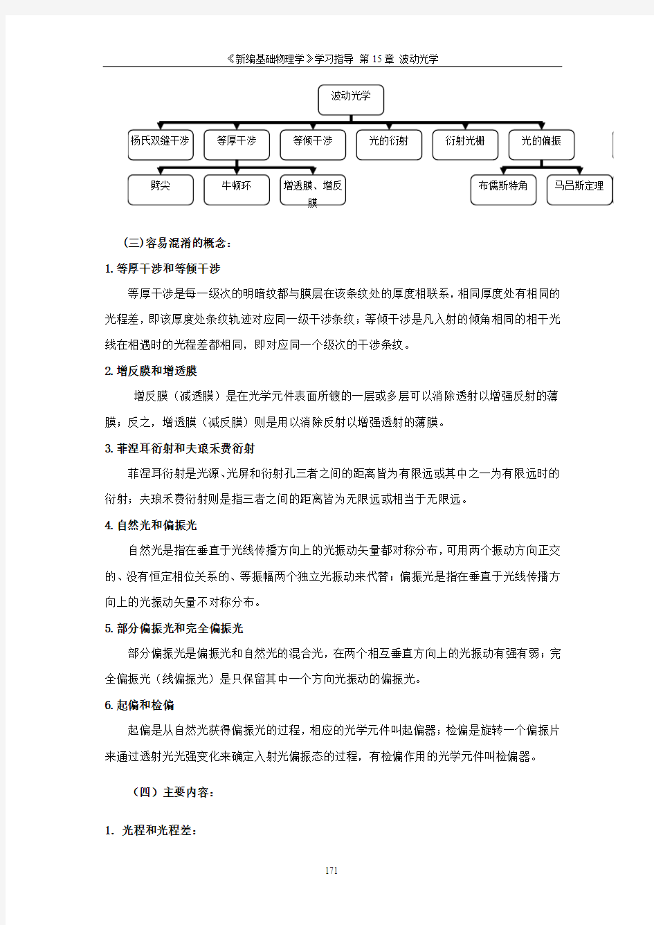 波动光学 知识框架图和解题指导