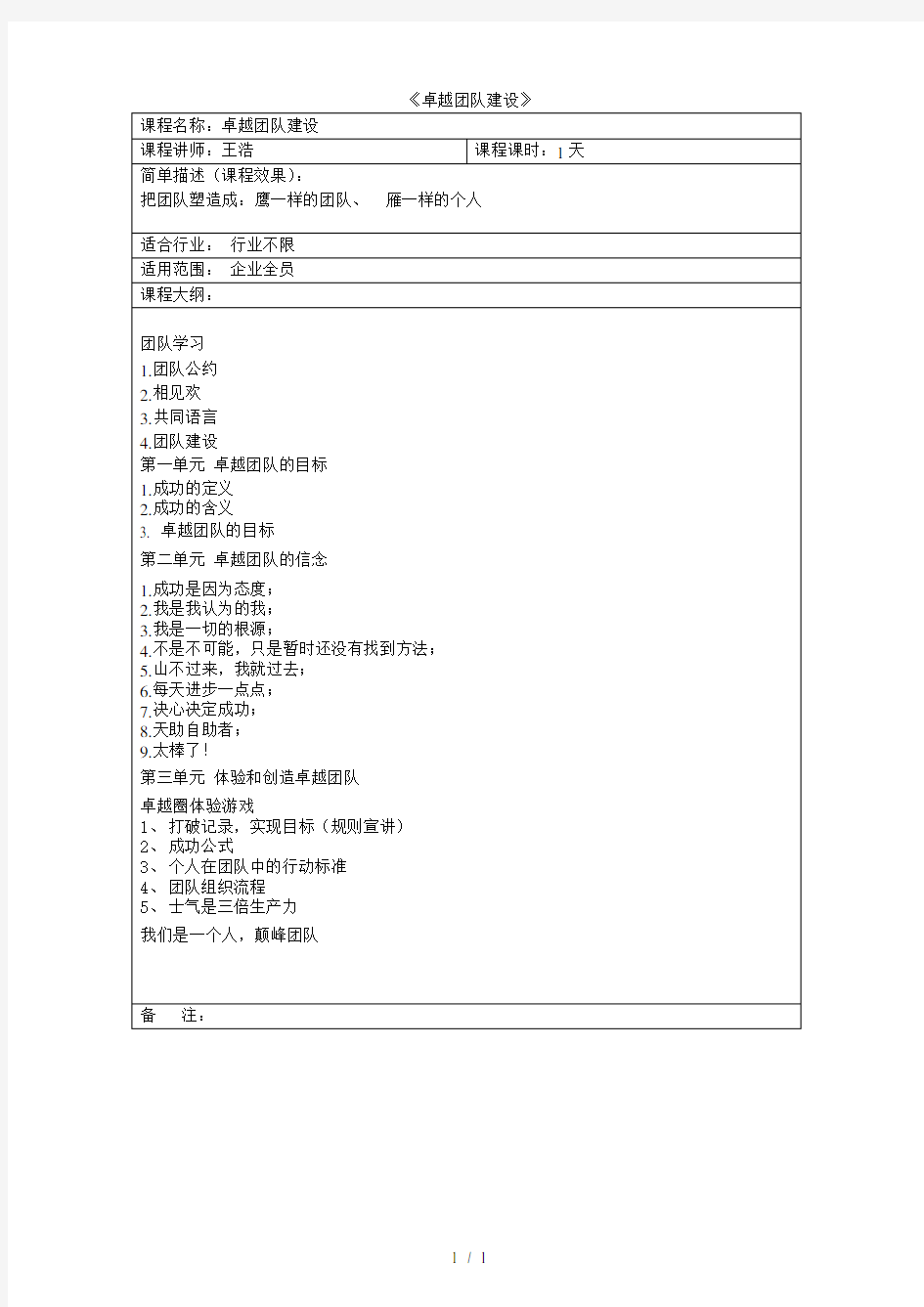 《卓越团队建设》