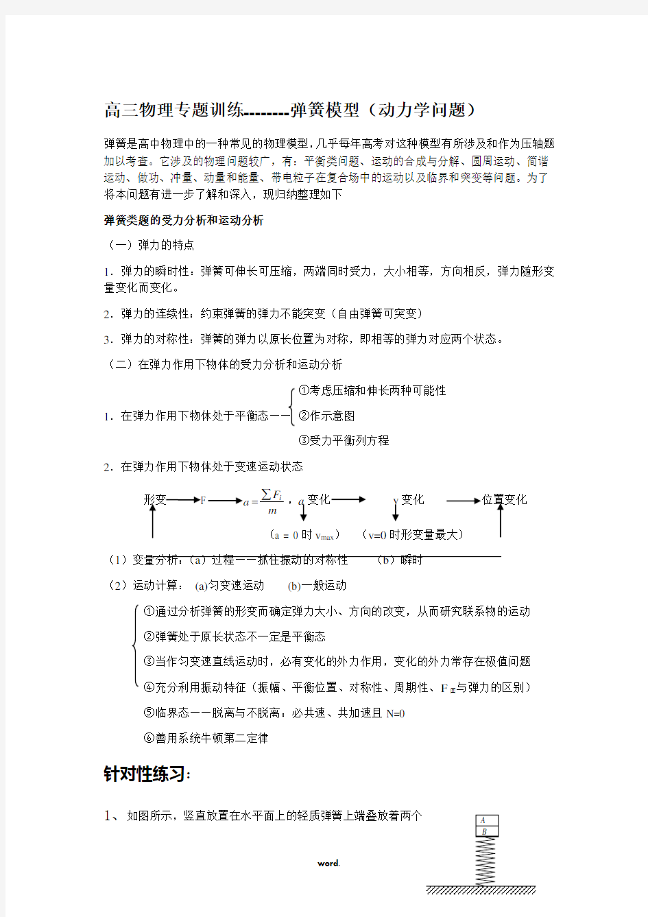 弹簧模型—力学问题#(优选.)