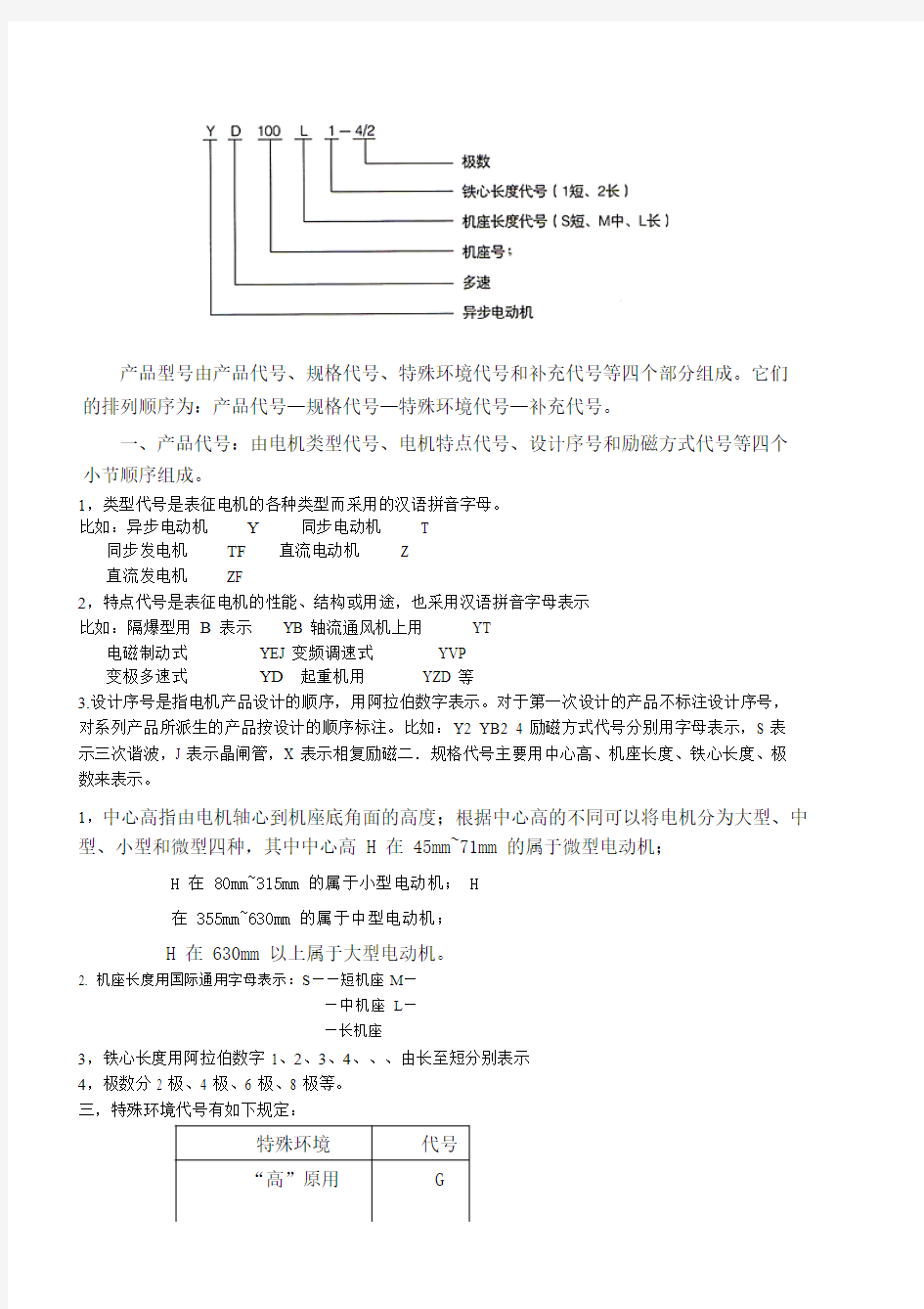 三相异步电动机型号字母含义及参数说明