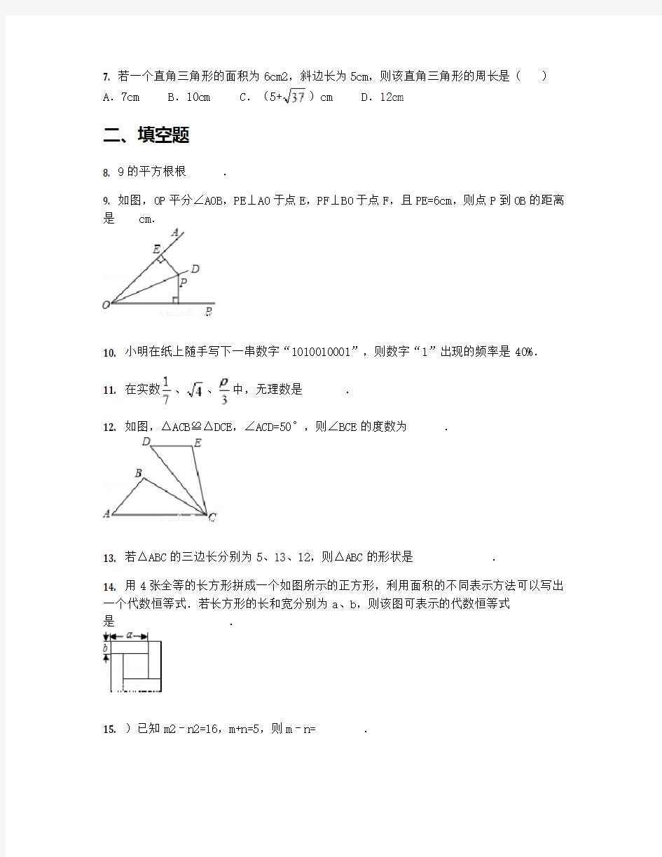 2019学年福建省泉州市晋江市八年级上学期期末数学试卷【含答案及解析】