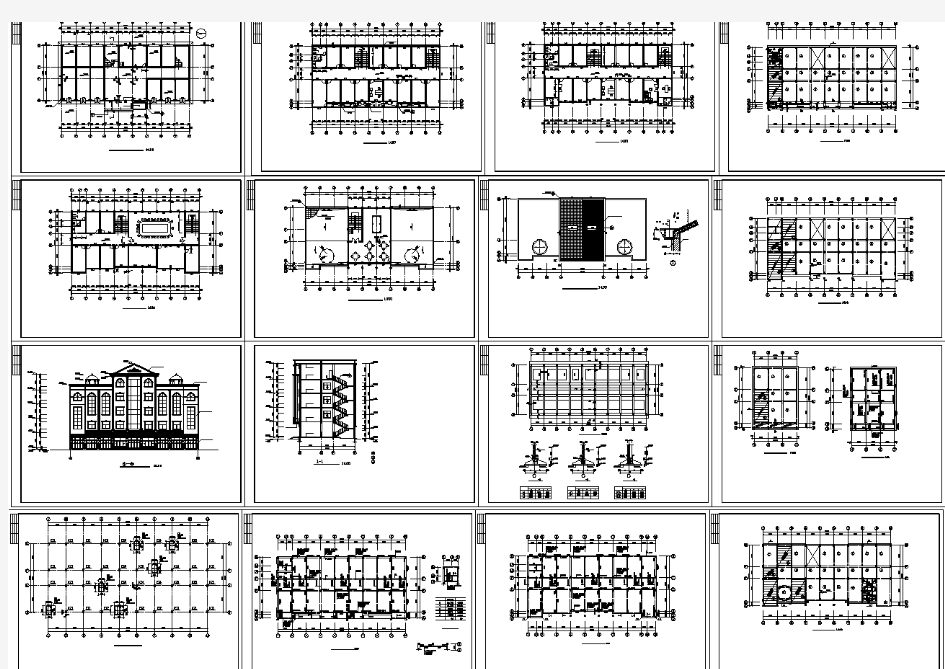 五层小型办公楼建筑结构cad施工图纸