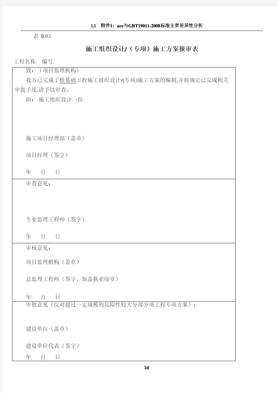 施工方案报审表