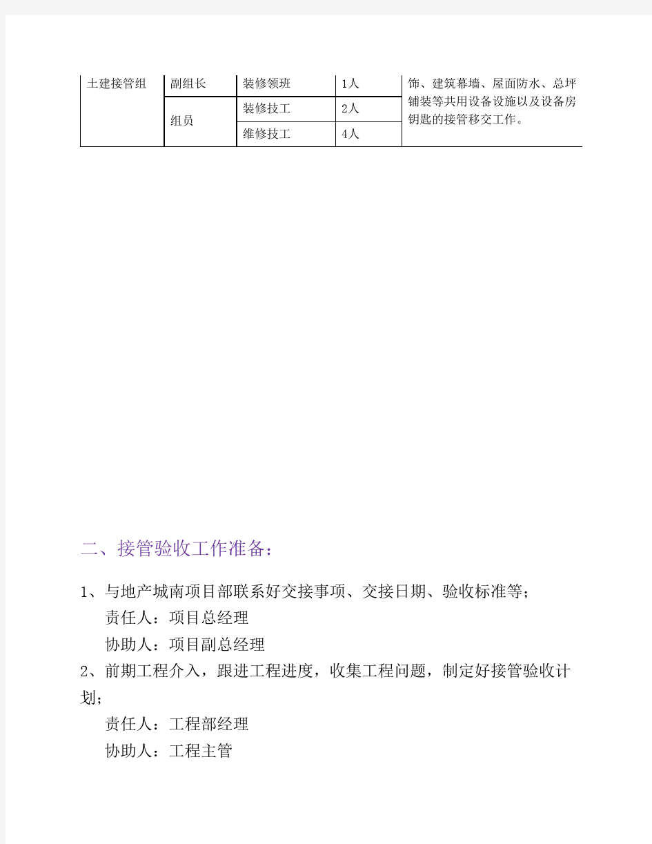 物业接管验收实施方案