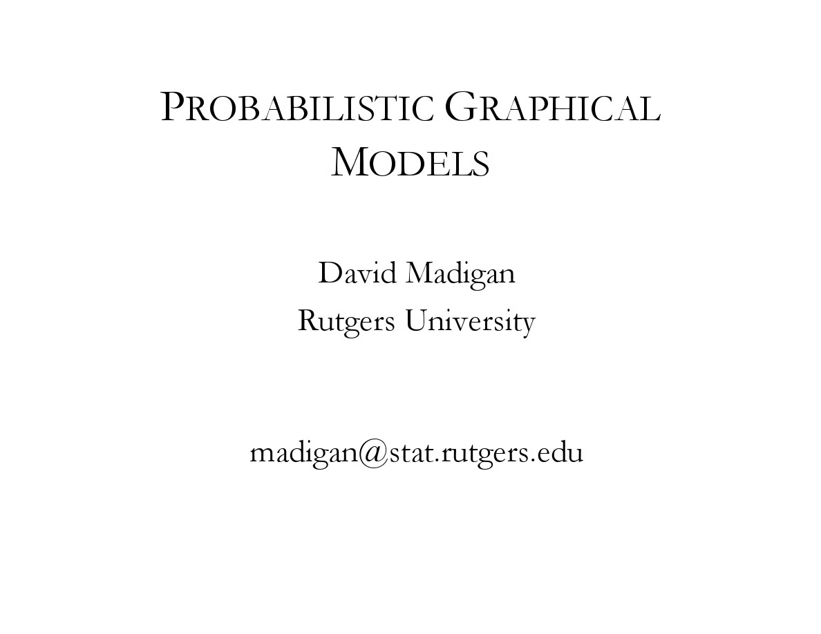 An Introduction to Probabilistic Graphical Models