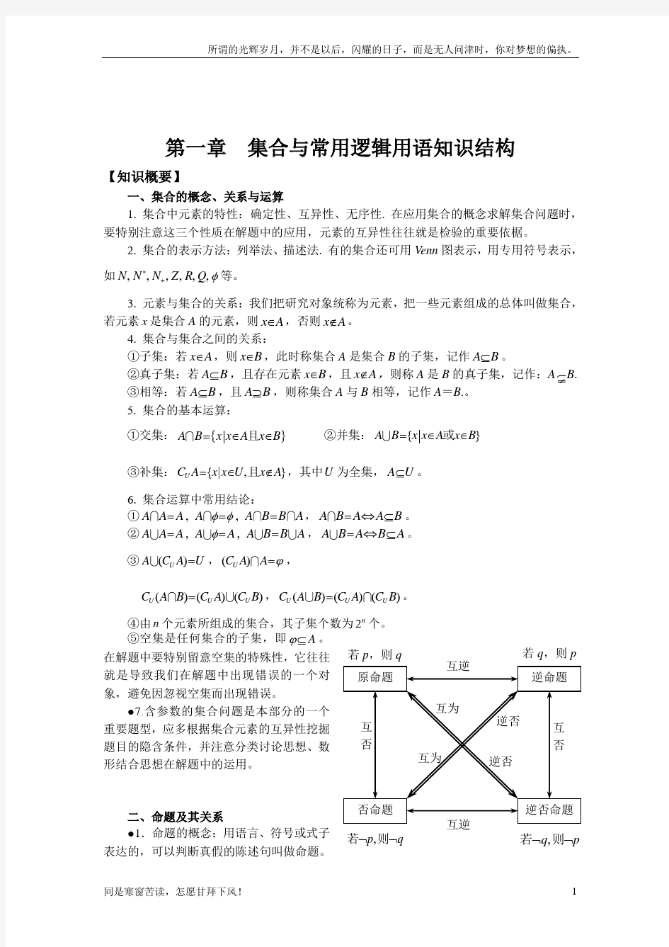 (新)集合与常用逻辑用语-函数知识总结大全