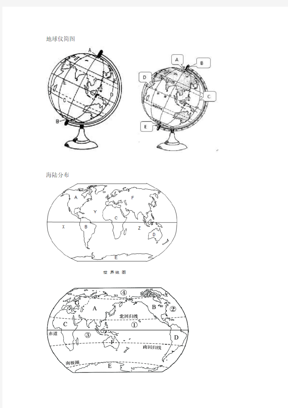 初中地理空白图