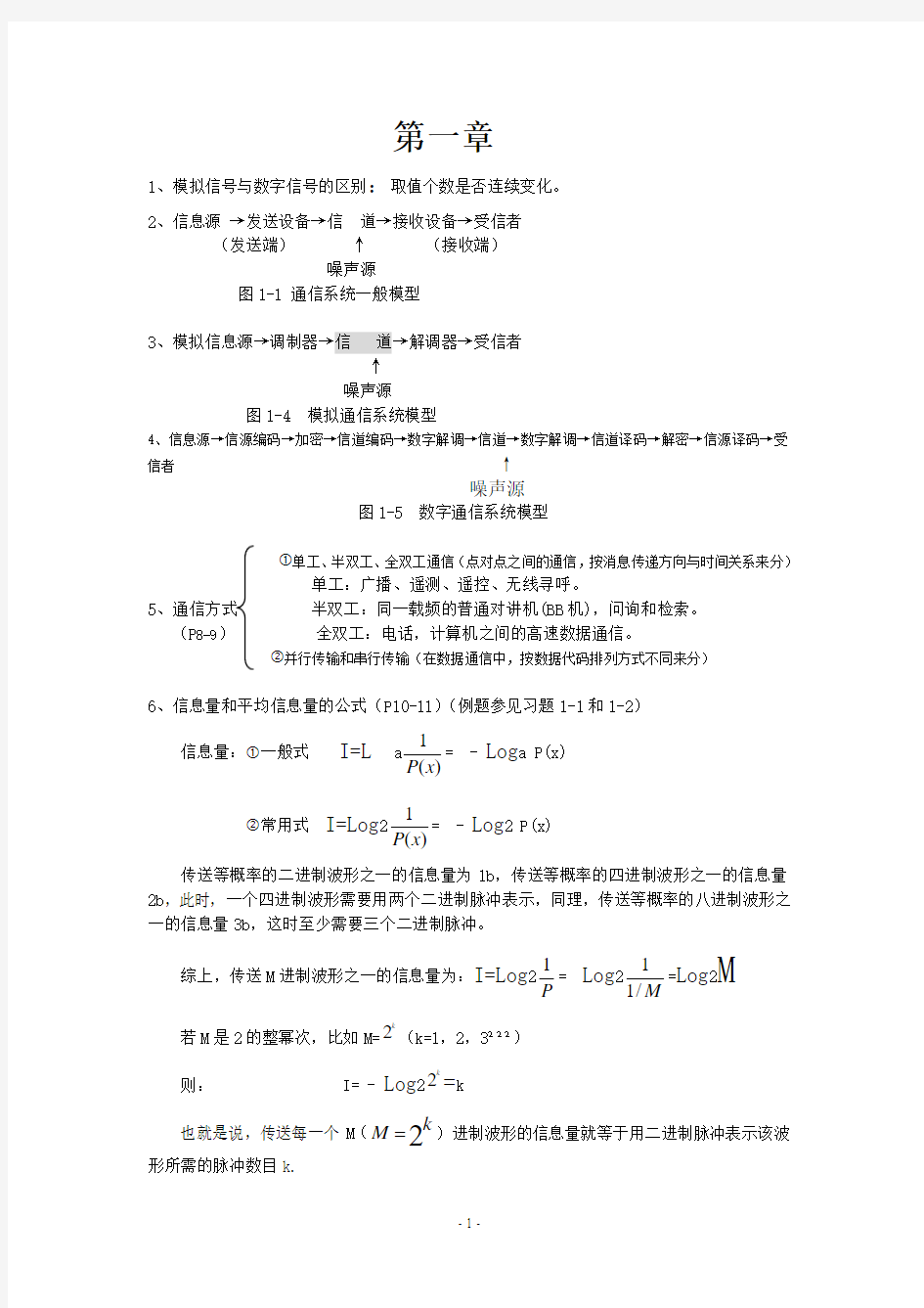 通信原理复习资料(1)