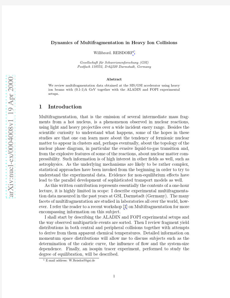 Dynamics of Multifragmentation in Heavy Ion Collisions