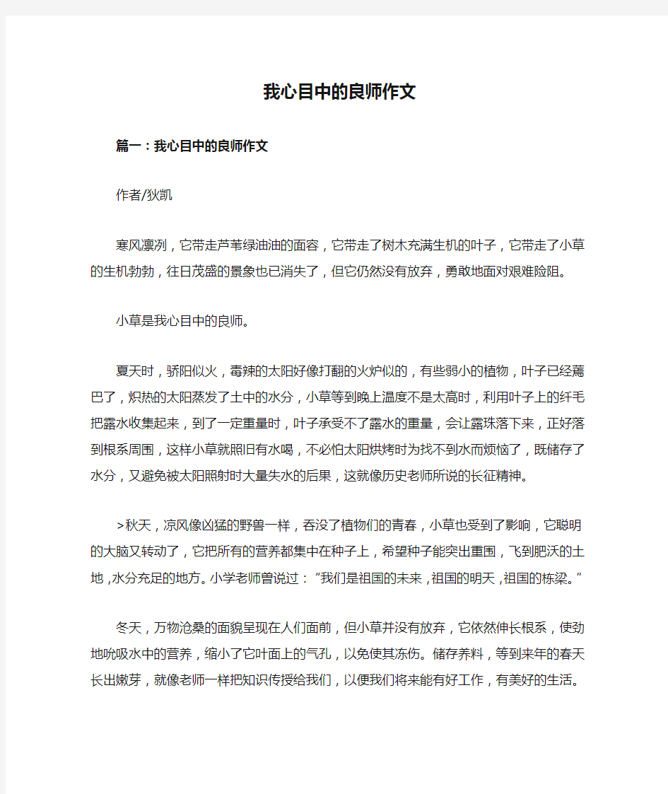 我心目中的良师作文